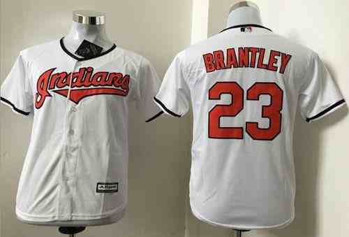 Indians #23 Michael Brantley White Cool Base Stitched Youth MLB Jersey
