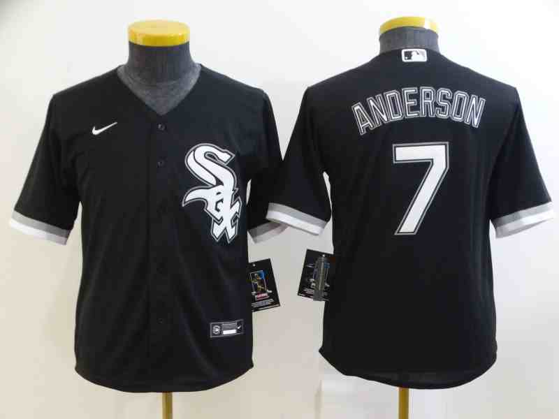 Youth Chicago White Sox #7 Tim Anderson Black Cool Base Stitched Jersey