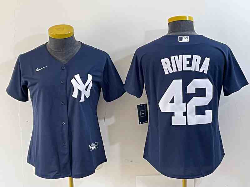 Youth Yankees #42 Mariano Rivera Navy blue Cool Base Stitched Youth Baseball Jersey