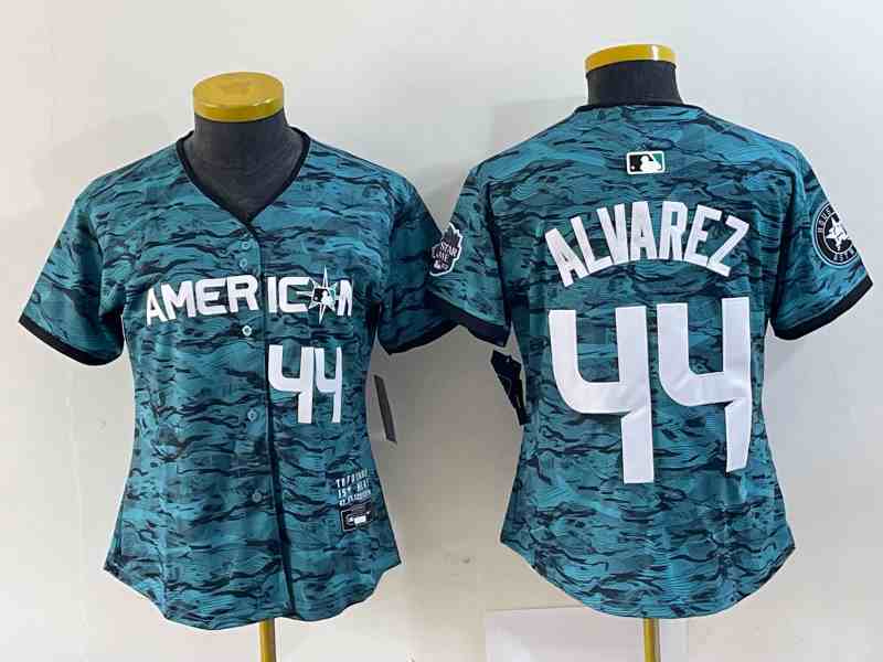 Youth  Houston Astros #44 Yordan Alvarez Teal 2023 All Star Cool Base Stitched Baseball Jersey