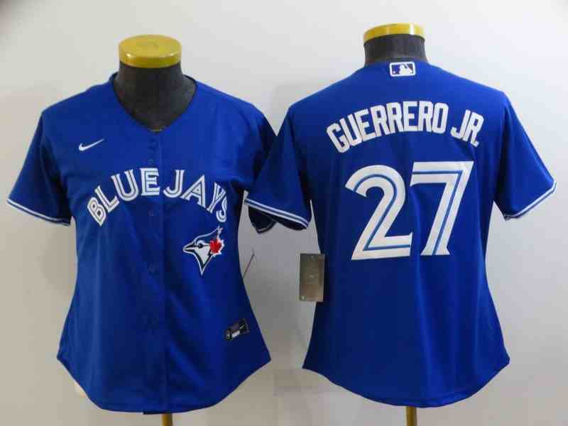 Women's Toronto Blue Jays #27 Vladimir Guerrero Jr. Blue Stitched MLB Cool Base Nike Jersey