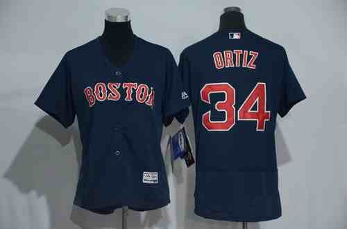 Women's Boston Red Sox #34 David Ortiz Navy Blue  Flexbase Stitched Baseball Jersey