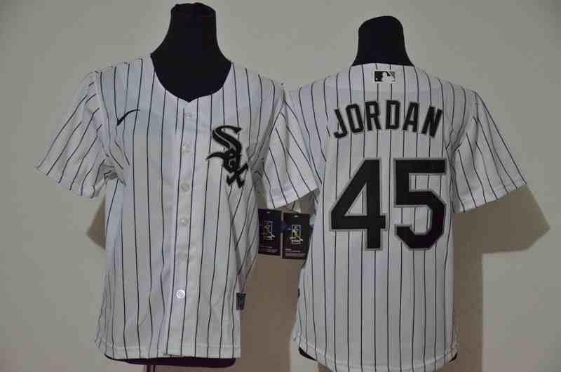 Women's Chicago White Sox #45 Michael Jordan White Stitched MLB Cool Base Nike Jersey