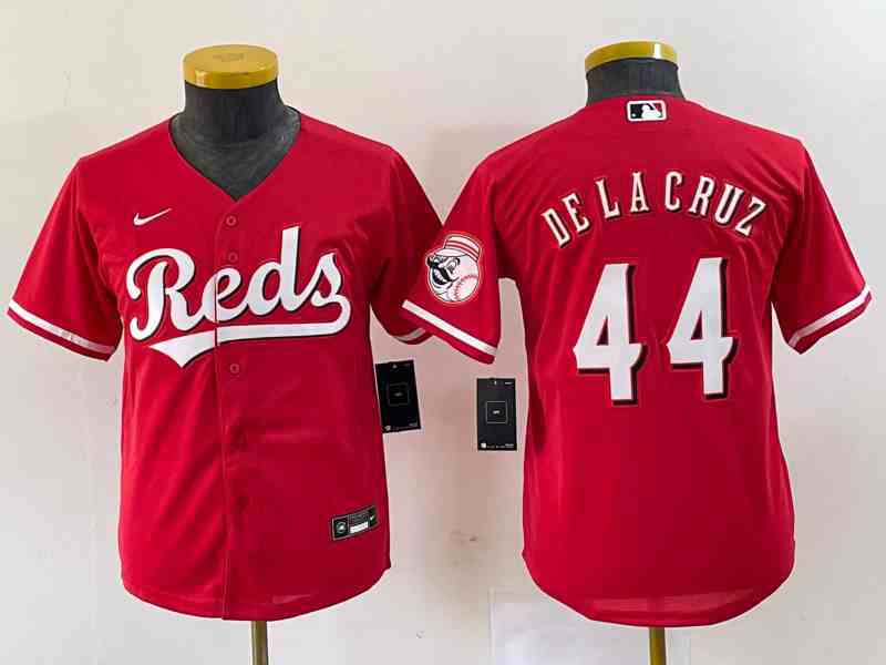 Women's  Cincinnati Reds #44 Elly De La Cruz Red Cool Base Stitched Baseball Jersey