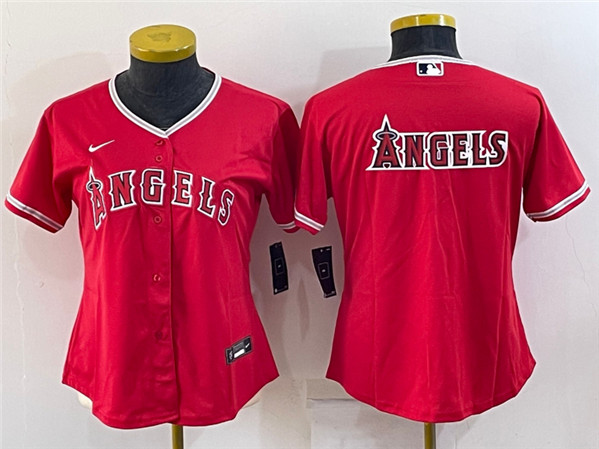 Women's Los Angeles Angels Red Team Big Logo Stitched Jersey
