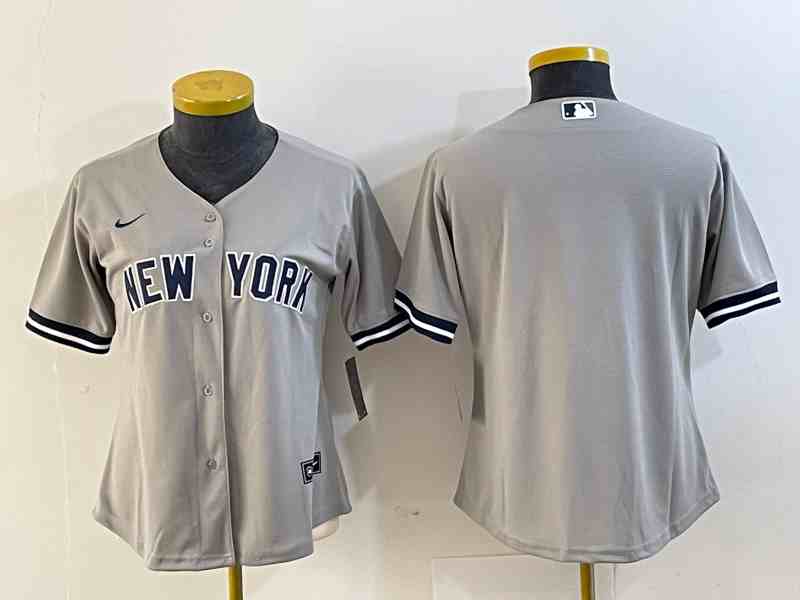 Women's New York Yankees Blank Gray Stitched MLB Cool Base Nike Jersey