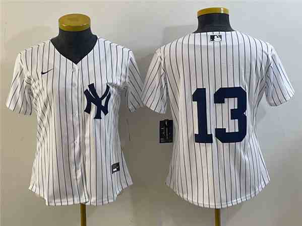 Women's New York Yankees #13 Alex Rodriguez White Cool Base Stitched Baseball Jersey