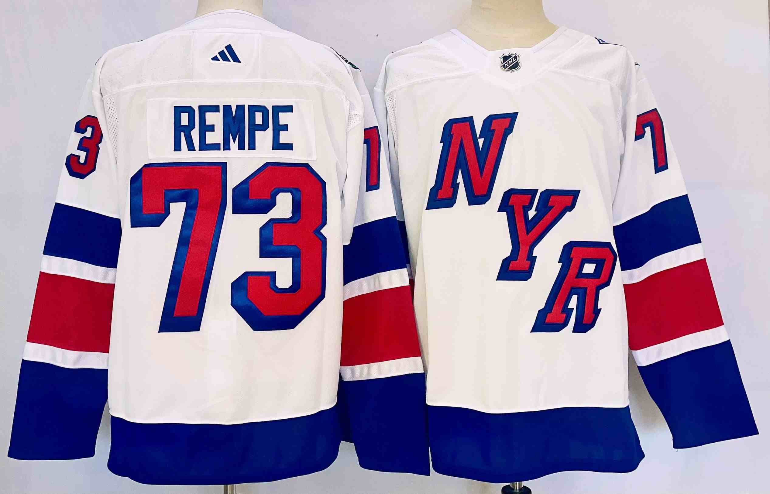 Men's New York Rangers #73 Matt Rempe White 2024 Stadium Series Stitched Jersey