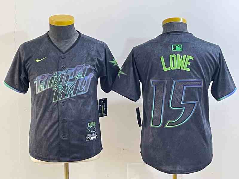 Women's Tampa Bay Rays #15 Josh Lowe Charcoal 2024 City Connect Limited Stitched Jersey