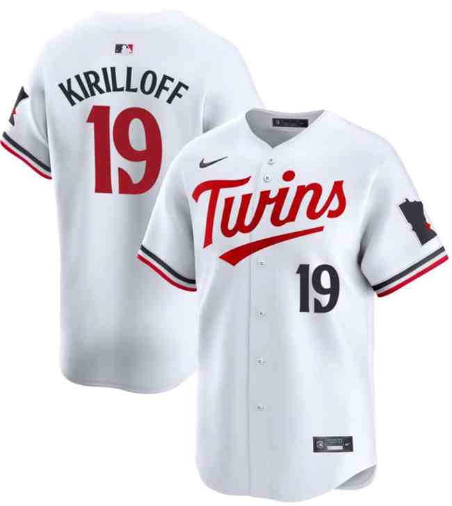 Men's Minnesota Twins #19 Alex Kirilloff White 2024 Home Limited Stitched Baseball Jersey