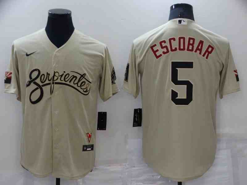 Men's Arizona Diamondbacks #5 Eduardo Escobar Gold City Connect Cool Base Stitched MLB Jersey_Jc