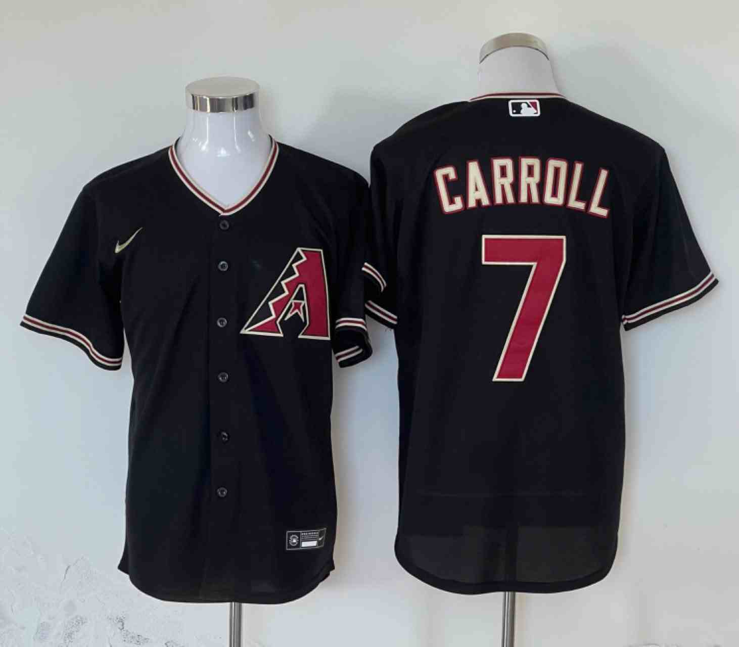 Men's Arizona Diamondbacks #7 Corbin Carroll Black  World Series Cool Base Stitched Baseball Jersey_Jc