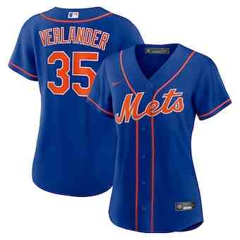 Women's New York Mets #35 Justin Verlander Blue Stitched MLB Cool Base Nike Jersey