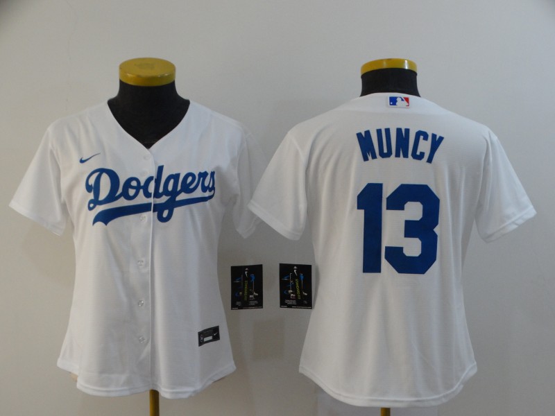 Women's Los Angeles Dodgers #13 Max Muncy White Cool Base Jersey