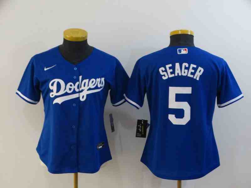 Women's Los Angeles Dodgers #5 Corey Seager Royal blue Jersey