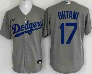Women's Los Angeles Dodgers #17 Shohei Ohtani Gray Cool Base Jersey