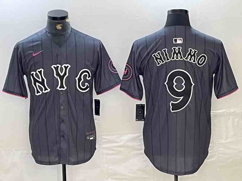 Men's New York Mets #9 Brandon Nimmo Gray 2024 City Connect Cool Base Stitched Jersey