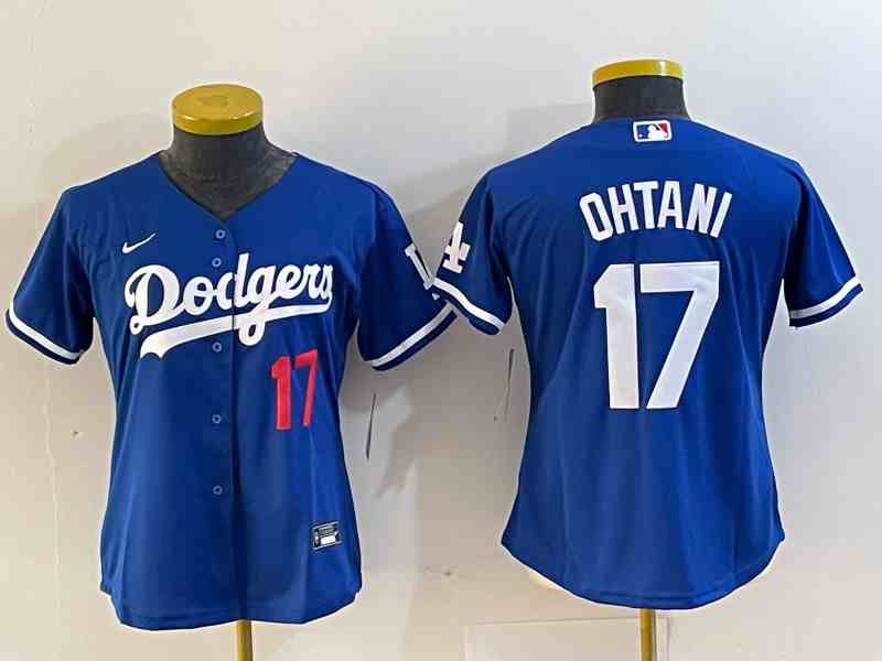 Youth Los Angeles Dodgers #17 Shohei Ohtani Number Blue Stitched Cool Base Nike Jersey