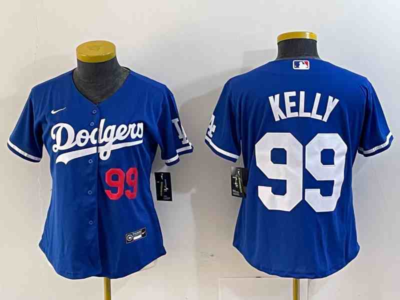 Youth Los Angeles Dodgers #99 Joe Kelly Number Blue Stitched Cool Base Nike Jersey