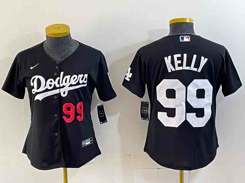 Youth Los Angeles Dodgers #99 Joe Kelly Number Black Stitched Cool Base Nike Jerseys