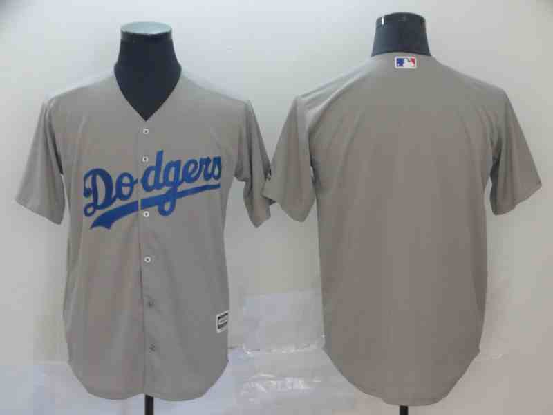 Dodgers Blank Gray Cool Base Jersey (2)