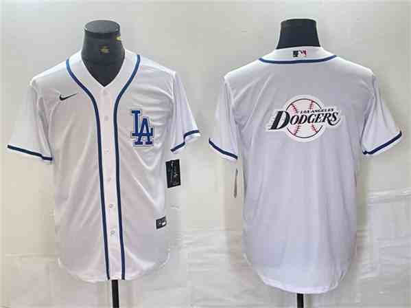 Los Angeles Dodgers Team Big Logo White Cool Base Stitched Baseball Jerseys