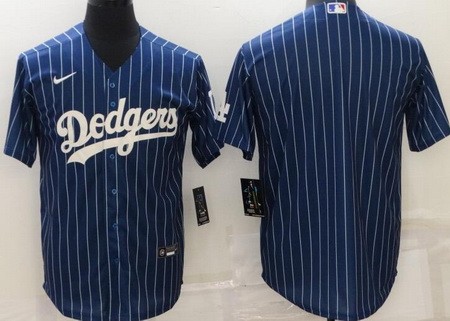 Los Angeles Dodgers Blank Blue Stripes Cool Base Jersey