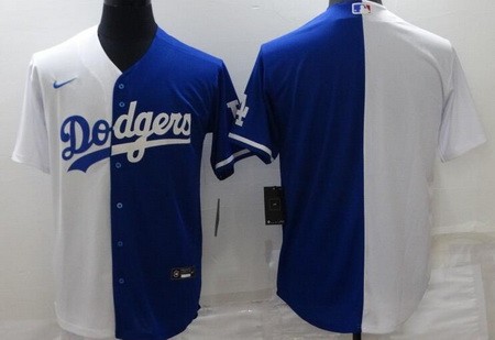 Los Angeles Dodgers Blank Blue White Split Cool Base Jersey