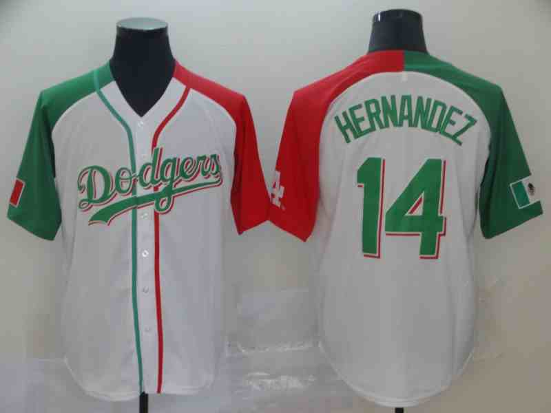 Men's Los Angeles Dodgers #14 Enrique Hernandez White Mexican Heritage Culture Night Jersey Mexico