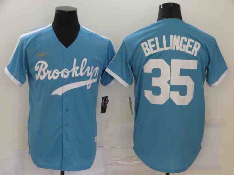 Men's Los Angeles Dodgers #35 Cody Bellinger Light Blue 2020 Nike Cooperstown Collection Jersey