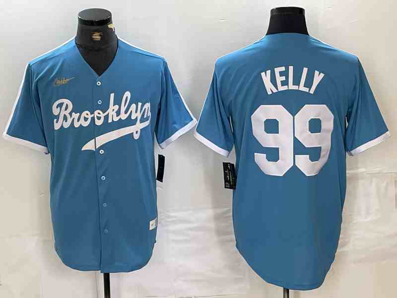 Men's Brooklyn Dodgers #99 Joe Kelly Light Blue Cooperstown Collection Cool Base Jersey