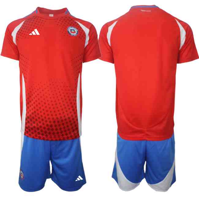 Men's Chile Custom 2024-25 Red Home Soccer Jersey Suit