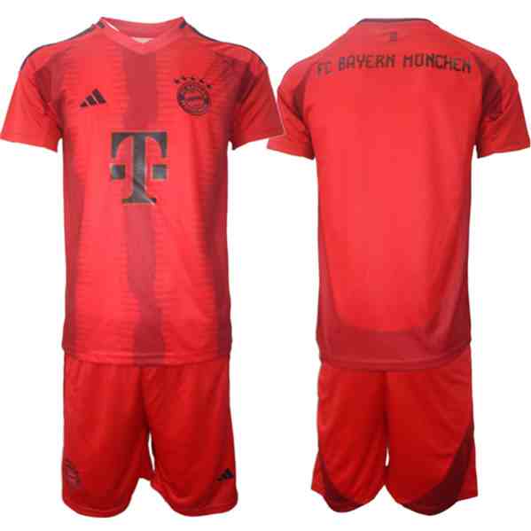 Men's Bayern Munich Custom 2024-25 Red Home Soccer Jersey Suit