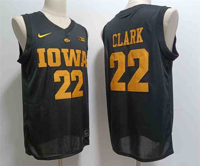 Men's Iowa Hawkeyes #22 Caitlin Clark Black College Basketball Jersey