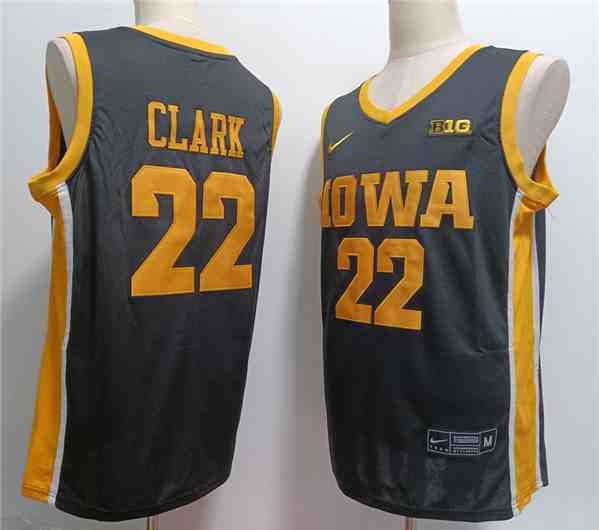 Men's Iowa Hawkeyes #22 Caitlin Clark Black College Basketball Jersey1