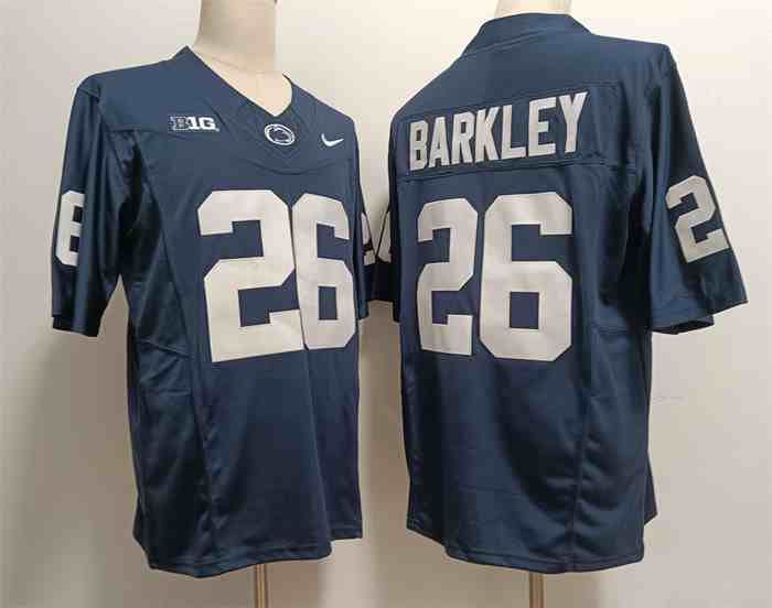 Men's Penn State Nittany Lions #26 Saquon Barkley Navy cStitched Jersey