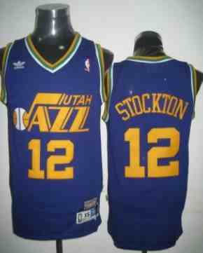 Utah Jazz #12 John Stockton Purple Swingman Throwback Jersey