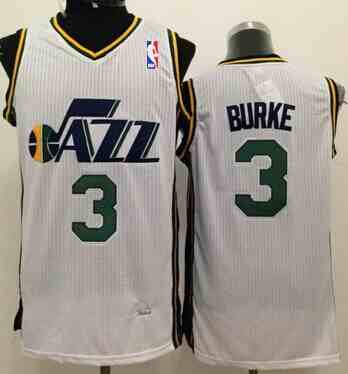 tah Jazz #3 Trey Burke White Swingman Jersey