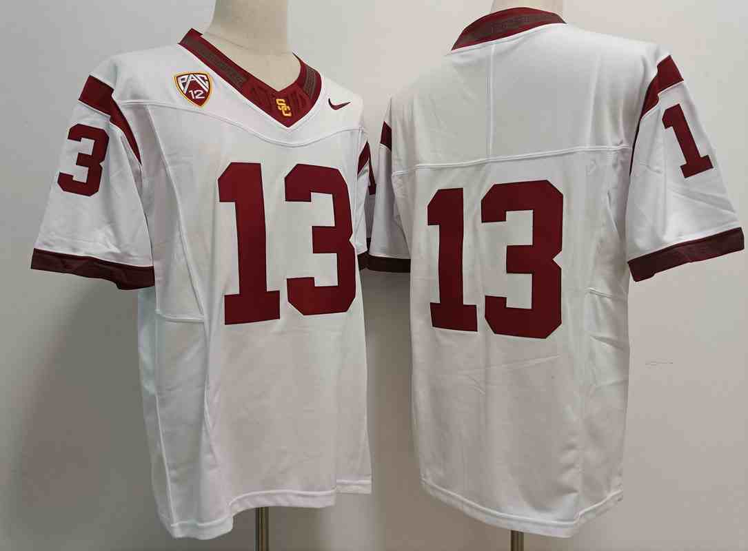 Men's USC Trojans #13 Caleb Williams White F.U.S.E. Stitched Football Jersey