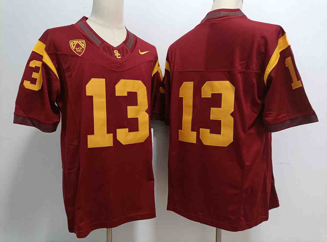 Men's USC Trojans #13 Caleb Williams Red F.U.S.E. Stitched Football Jersey