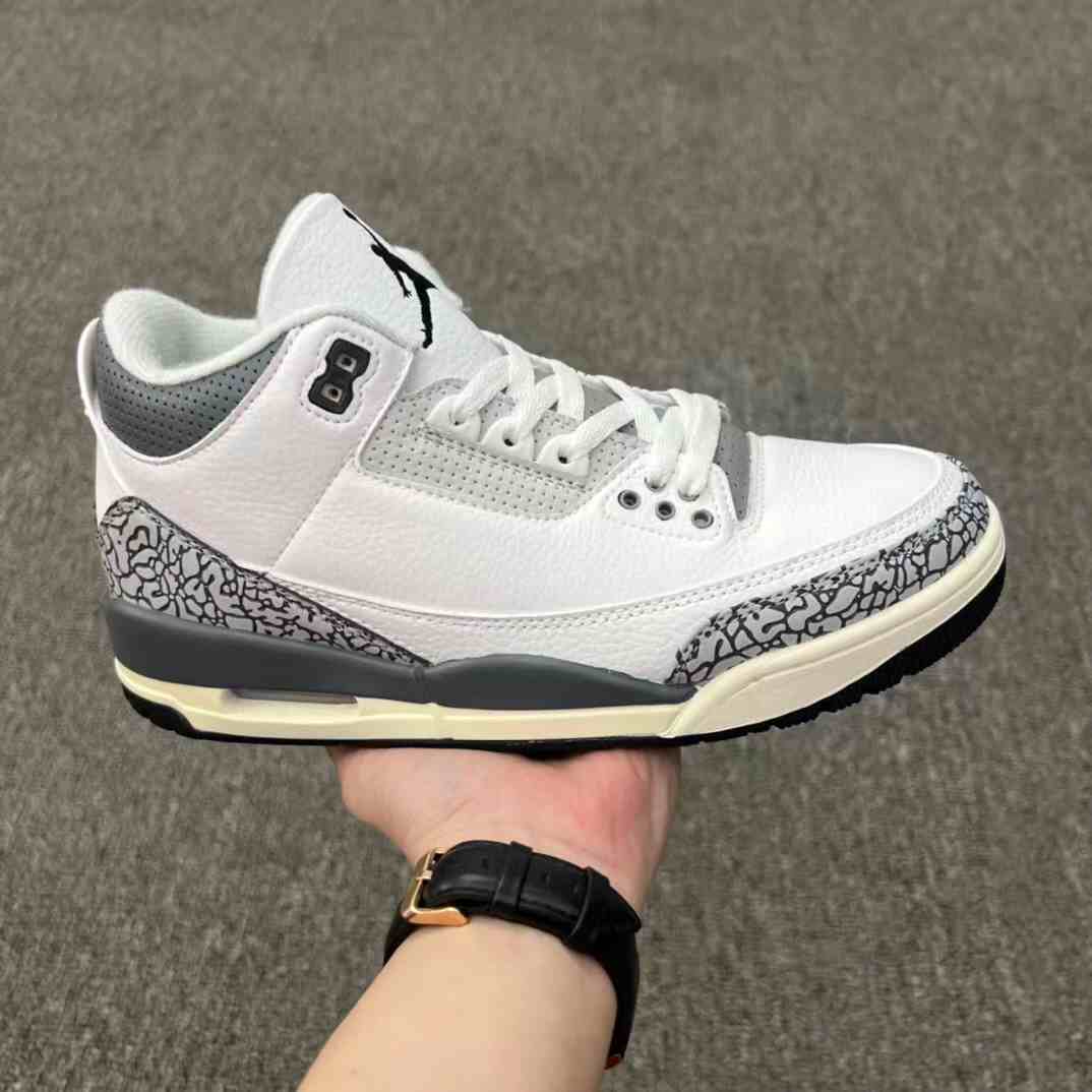 Air Jordan 3 White black Grey us7-us13 Men's shoes