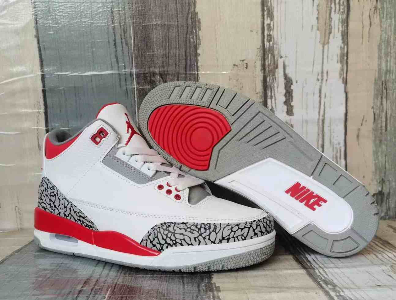 Air Jordan 3 White Red guo  us7-us13 Men's shoes