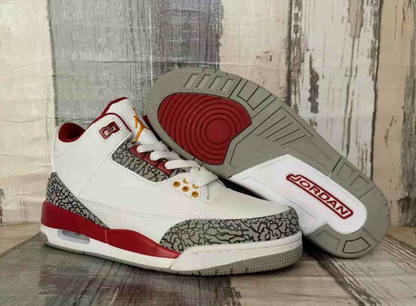 Air Jordan 3 White cherry red  us7-us13 Men's shoes
