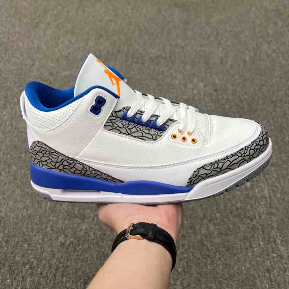 Air Jordan 3 New White Blue  us7-us13 Men's shoes