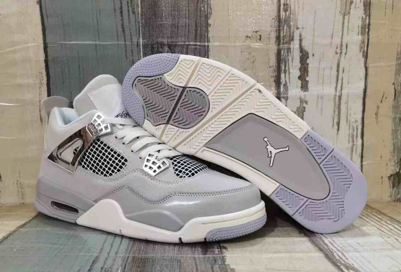 Air Jordan 4 Silver gray (tick) us8-us13 Men's shoes