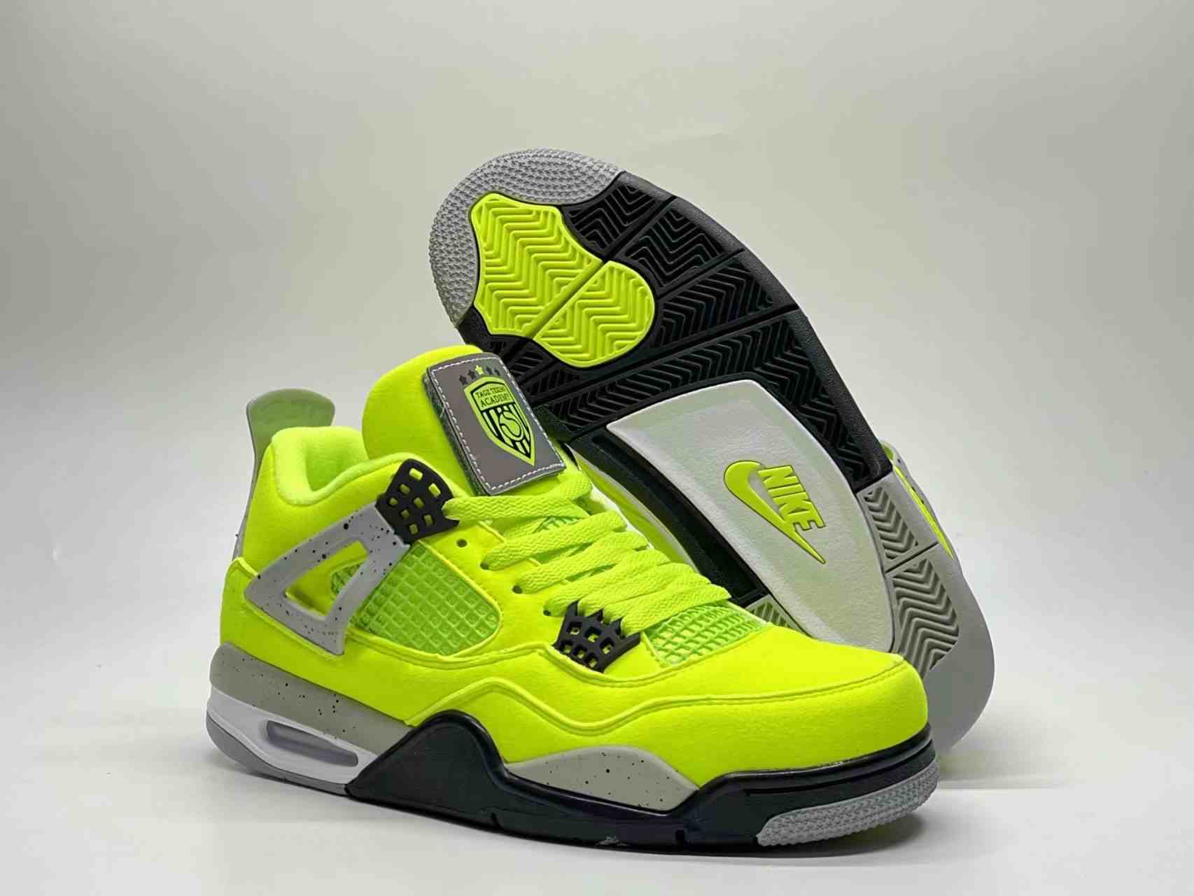 Air Jordan 4  Fluorescent green  us5.5-us13 Men's shoes