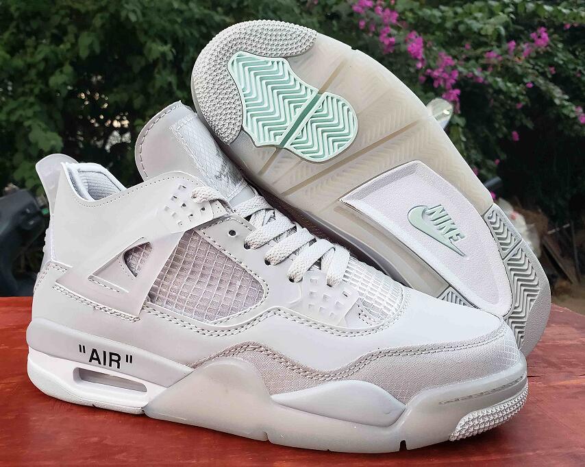 OFF-WHITE x Air Jordan 4 Co branded white gray us8-us13