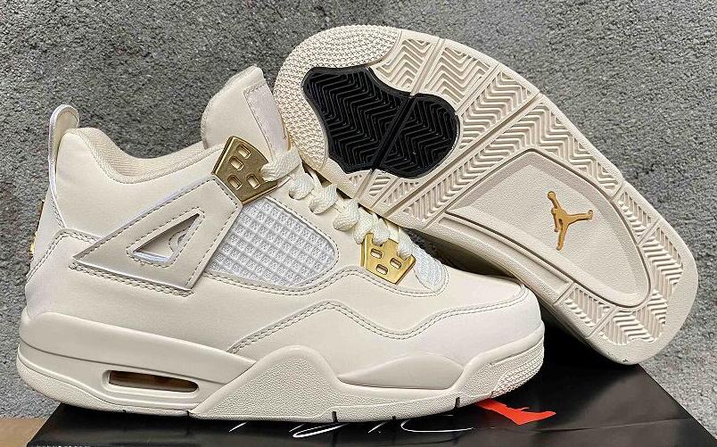 Air Jordan 4  White Cat Electroplated Gold us5.5-us13 Men's shoes