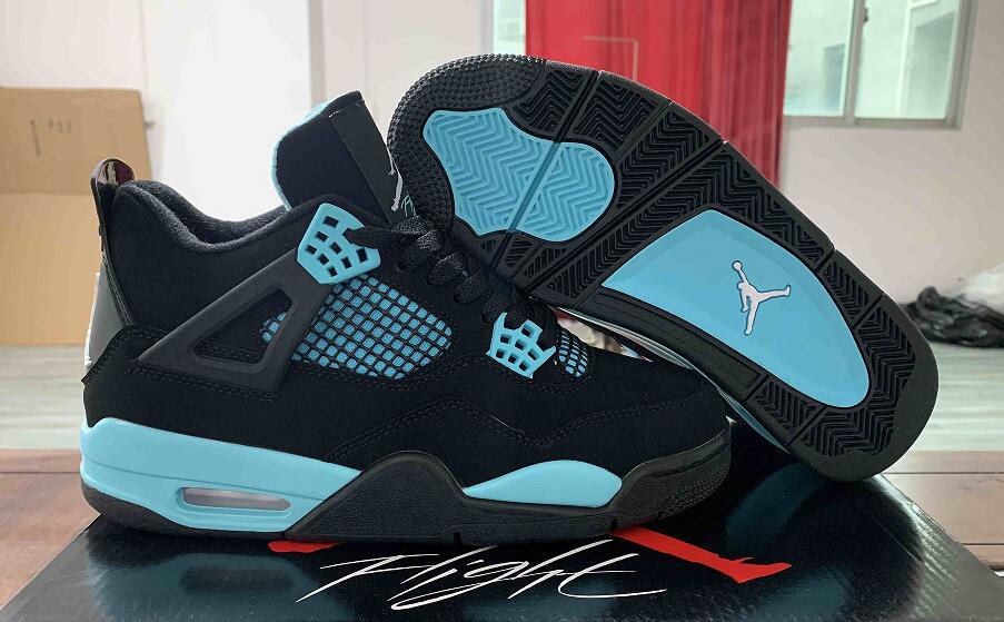 Air Jordan 4  Black Light blue us5.5-us13 Men's shoes