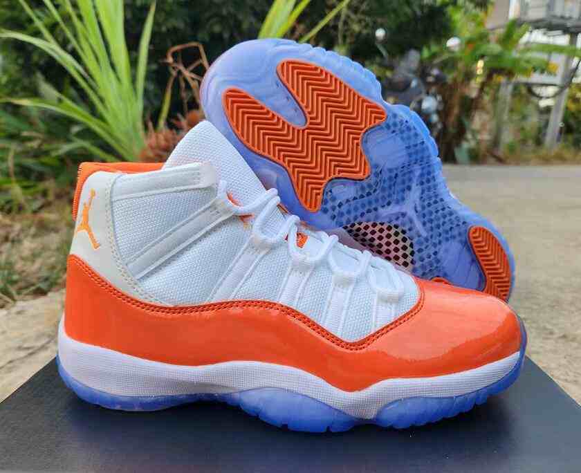 Air Jordan 11 White Orange us7-us13 Men's shoes